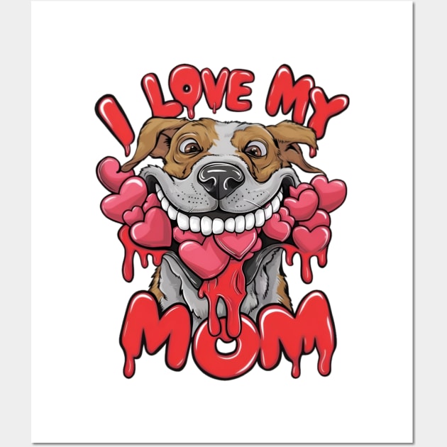 Happy Mother's day. Dog mom lovers Wall Art by TRACHLUIM